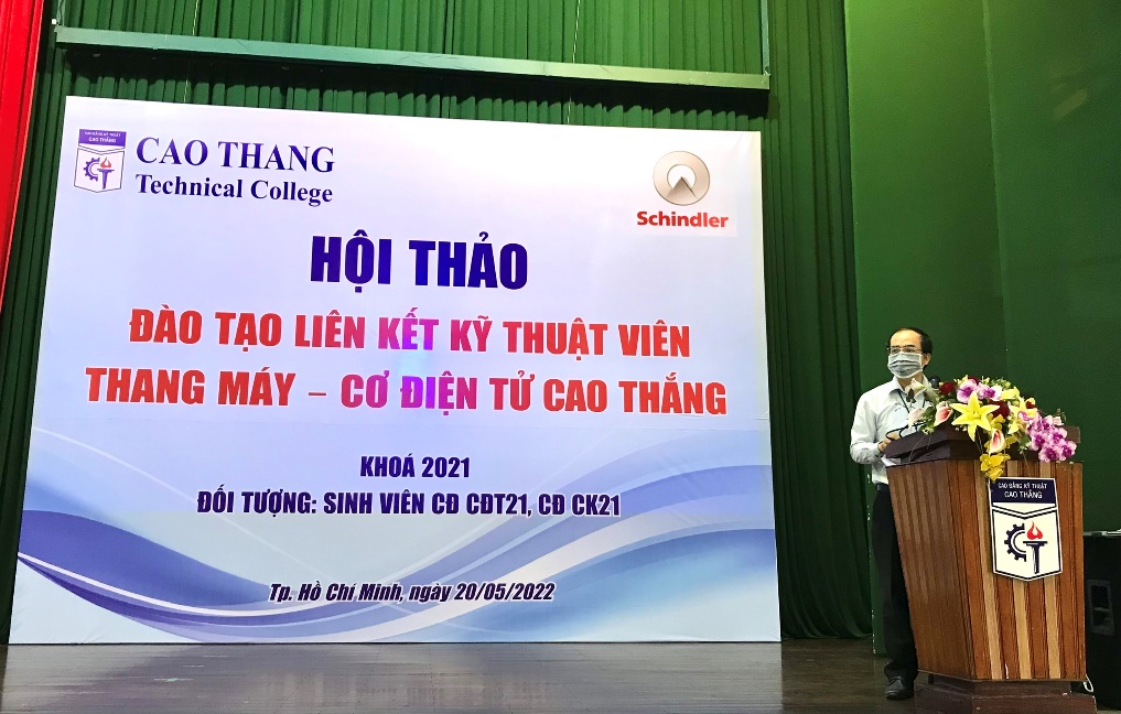 Seminar Of Training Cooperation Between Elevator Technician Of Schindler Company And Mechatronics Engineering Technology Program Of Cao Thang Technical College